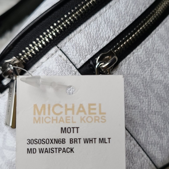 NWT MICHAEL KORS MOTT BRT WHITE MED WAISTPACK BAG - Picture 9 of 9
